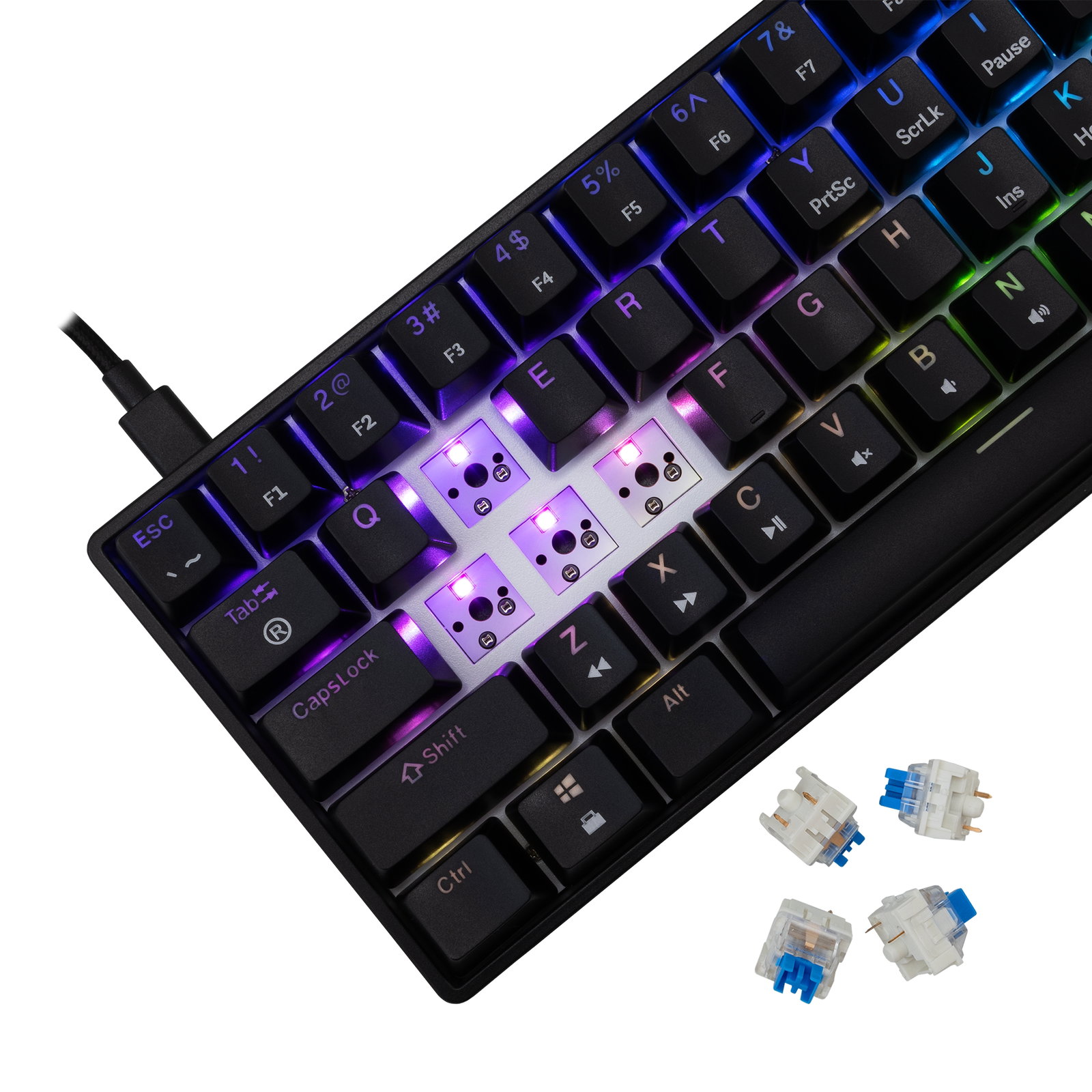 White Shark GK-004121 Shinobi-2 Blue Switch, Black US