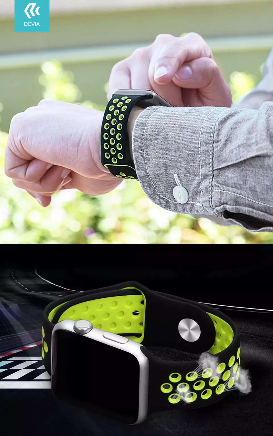 Devia Deluxe Series Sport Band for Apple Watch 4 Yellow