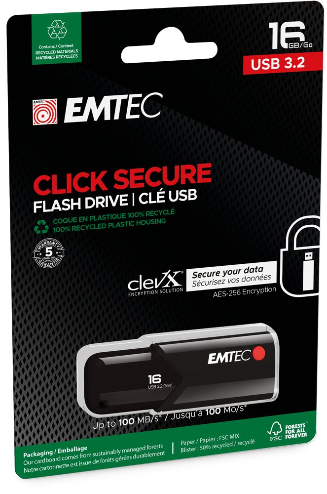 Emtec USB3.2 Click Secure B120 16GB