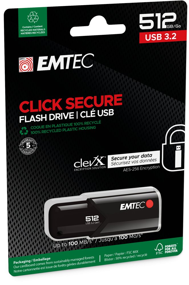 Emtec USB3.2 Click Secure B120 512GB