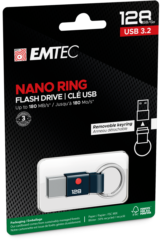 Emtec USB3.2 Nano Ring T100 128GB
