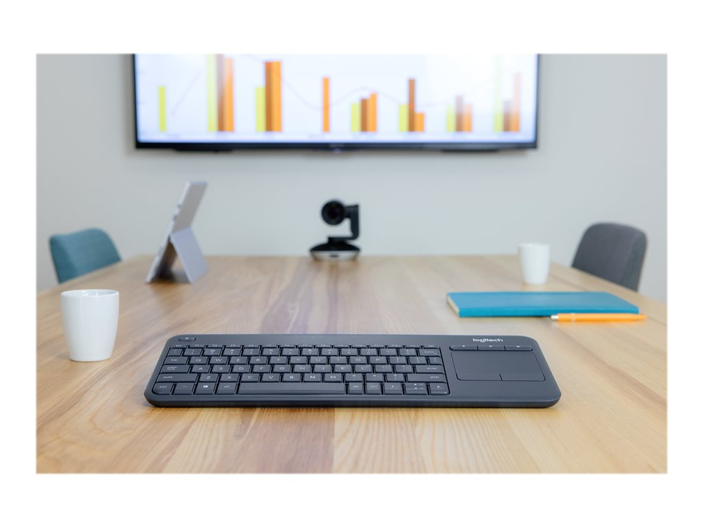 LOGITECH Wireless Touch Keyboard K400 Plus - INT BLACK