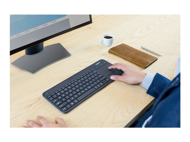 LOGITECH Wireless Touch Keyboard K400 Plus - INT BLACK