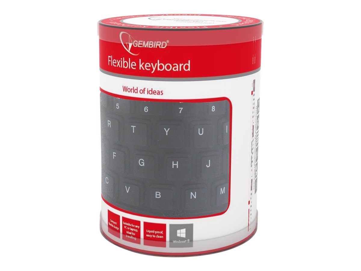 GEMBIRD KB-109F-B Flexible keyboard USB + OTG black color US layout