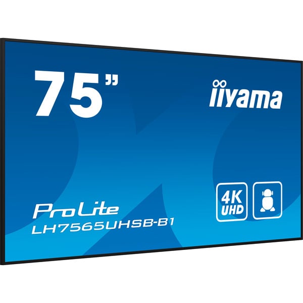 iiyama ProLite LH7565UHSB-B1, Public Display - black, UltraHD/4K, IPS, WiFi, Fernbedienung