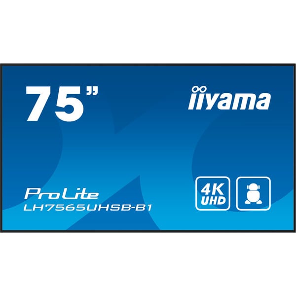 iiyama ProLite LH7565UHSB-B1, Public Display - black, UltraHD/4K, IPS, WiFi, Fernbedienung