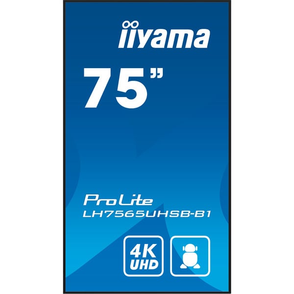 iiyama ProLite LH7565UHSB-B1, Public Display - black, UltraHD/4K, IPS, WiFi, Fernbedienung