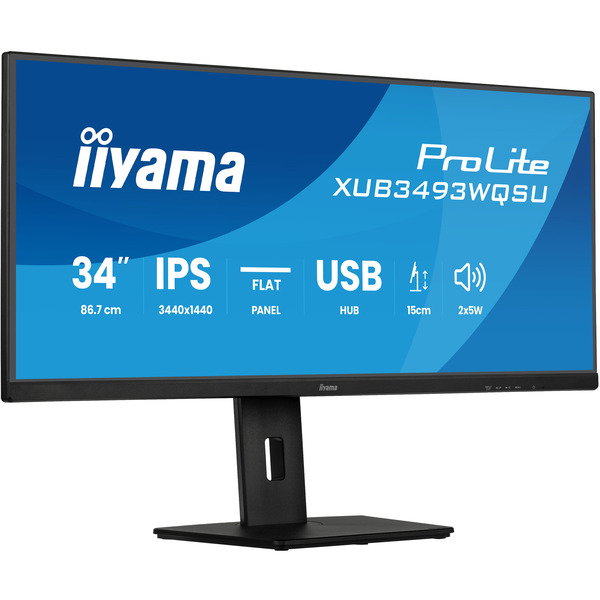 iiyama ProLite XUB3493WQSU-B6, LED-Monitor - 86.7 cm (34 inches), black (matte), QHD, IPS, 120 Hz, HDMI, 120Hz Panel