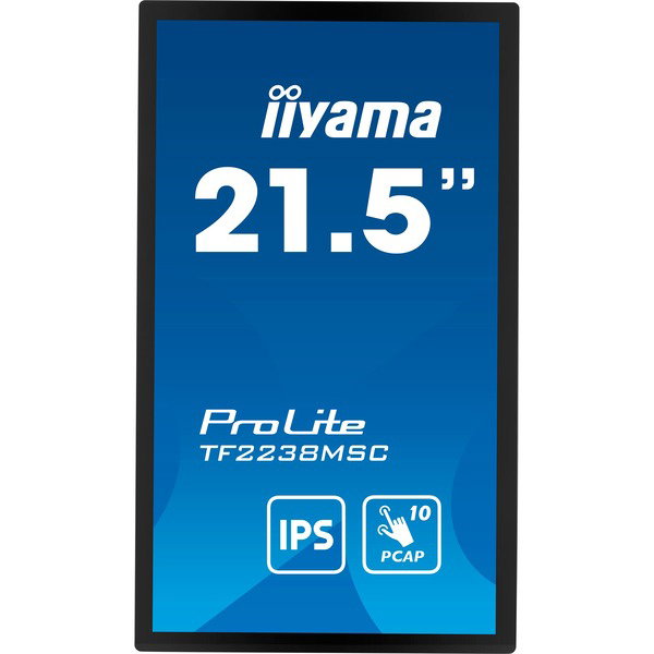 iiyama ProLite TF2238MSC-B1, LED-Monitor - 54.5 cm (21.5 inches), black, FullHD, Touchscreen, HDMI