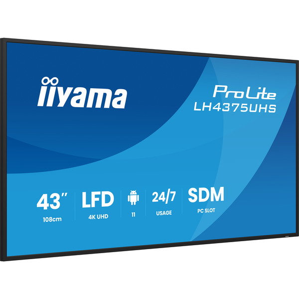 iiyama ProLite LH4375UHS-B2AG, Public Display - black (matte), UltraHD/4K, IPS, speakers, Daisy Chain