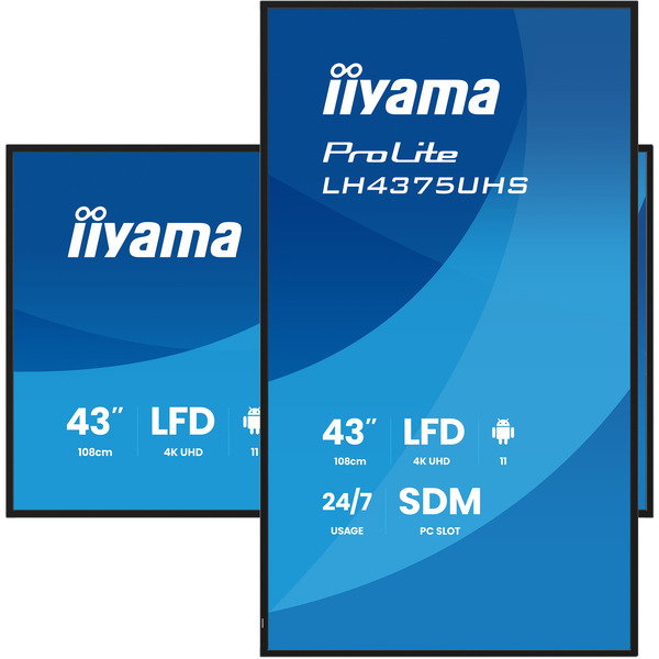 iiyama ProLite LH4375UHS-B2AG, Public Display - black (matte), UltraHD/4K, IPS, speakers, Daisy Chain