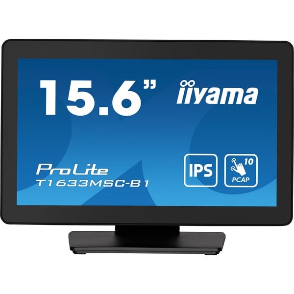 iiyama ProLite T1633MSC-B1, LED-Monitor - 39.5 cm (15.6 inches), black, FullHD, IPS, Touchscreen, HDMI, DisplayPort