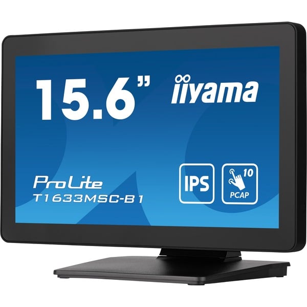 iiyama ProLite T1633MSC-B1, LED-Monitor - 39.5 cm (15.6 inches), black, FullHD, IPS, Touchscreen, HDMI, DisplayPort