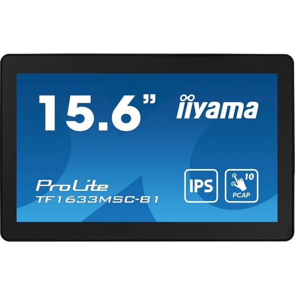 iiyama ProLite TF1633MSC-B1, LED-Monitor - 39.5 cm (15.6 inches), black, FullHD, IPS, Touchscreen, HDMI, DisplayPort, Open Frame