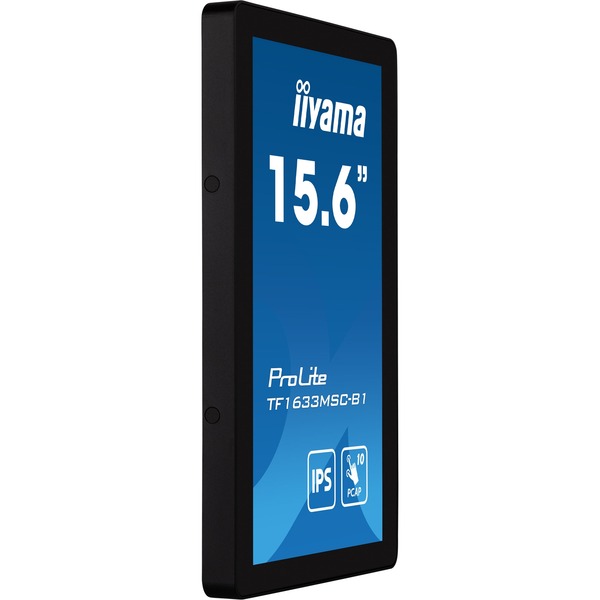 iiyama ProLite TF1633MSC-B1, LED-Monitor - 39.5 cm (15.6 inches), black, FullHD, IPS, Touchscreen, HDMI, DisplayPort, Open Frame