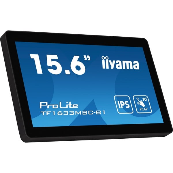 iiyama ProLite TF1633MSC-B1, LED-Monitor - 39.5 cm (15.6 inches), black, FullHD, IPS, Touchscreen, HDMI, DisplayPort, Open Frame
