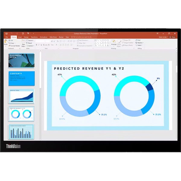 Lenovo ThinkVision M14d, LED-Monitor - 36 cm (14 inches), black, IPS, 2x USB-C