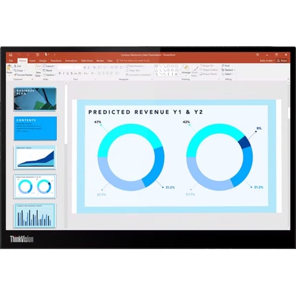 Lenovo ThinkVision M14d, LED-Monitor - 36 cm (14 inches), black, IPS, 2x USB-C