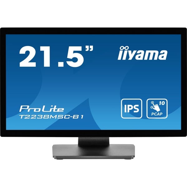 iiyama ProLite T2238MSC-B1, LED-Monitor - 54.5 cm (21.5 inches), black (matte), FullHD, IPS, Touchscreen