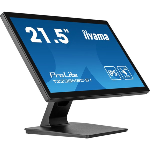 iiyama ProLite T2238MSC-B1, LED-Monitor - 54.5 cm (21.5 inches), black (matte), FullHD, IPS, Touchscreen