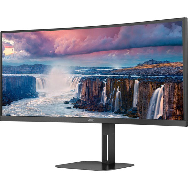 AOC CU34V5C/BK, LED-Monitor - 86.4 cm (34 inches), black, WQHD, VA, HDMI, DisplayPort, FreeSync, 100Hz Panel