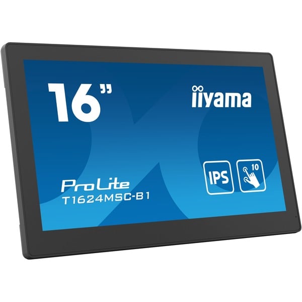 iiyama ProLite T1624MSC-B1, LED-Monitor - 39.5 cm (15.6 inches), black, FullHD, IPS, Touchscreen, HDMI