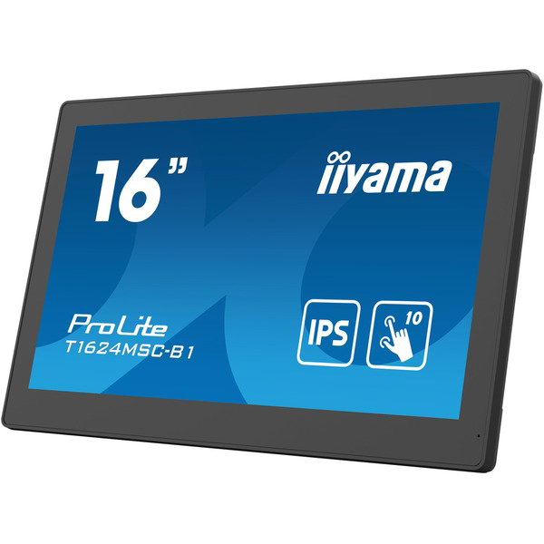 iiyama ProLite T1624MSC-B1, LED-Monitor - 39.5 cm (15.6 inches), black, FullHD, IPS, Touchscreen, HDMI