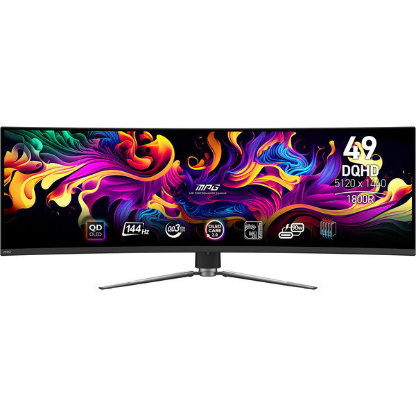 MSI MPG 491CQPDE QD-OLED, Gaming-Monitor - 124.5 cm (49 inches), black, DQHD, QD-OLED, Curved, Adaptive-Sync, 144Hz Panel