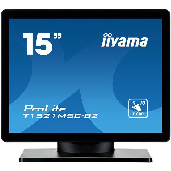 iiyama ProLite T1521MSC-B2, LED-Monitor - 38 cm (15 inches), black (matte), XGA,TN, Touchscreen