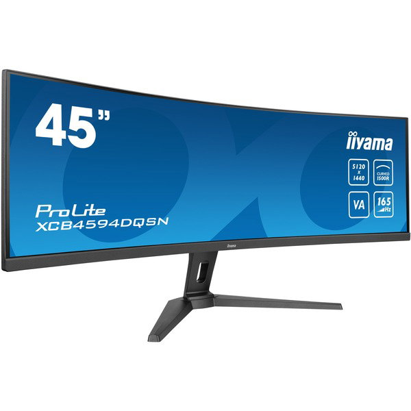 iiyama ProLite XCB4594DQSN-B1, Gaming-Monitor - 113 cm (44 inches), black (matte), DQHD, VA, Curved, 165Hz Panel