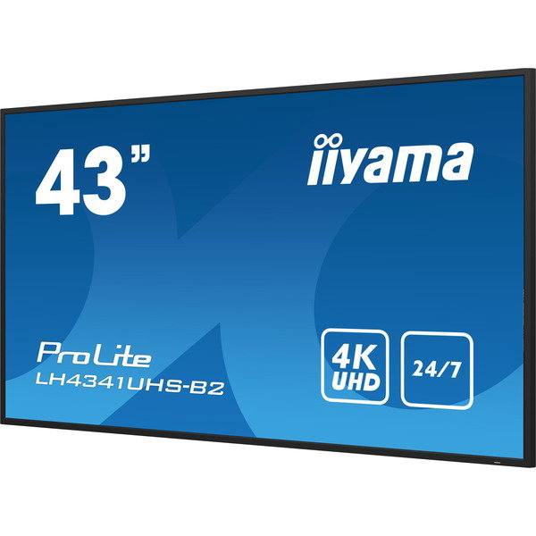 iiyama ProLite LH4341UHS-B2, Public Display - black (glossy), UltraHD/4K, IPS, Mediaplayer