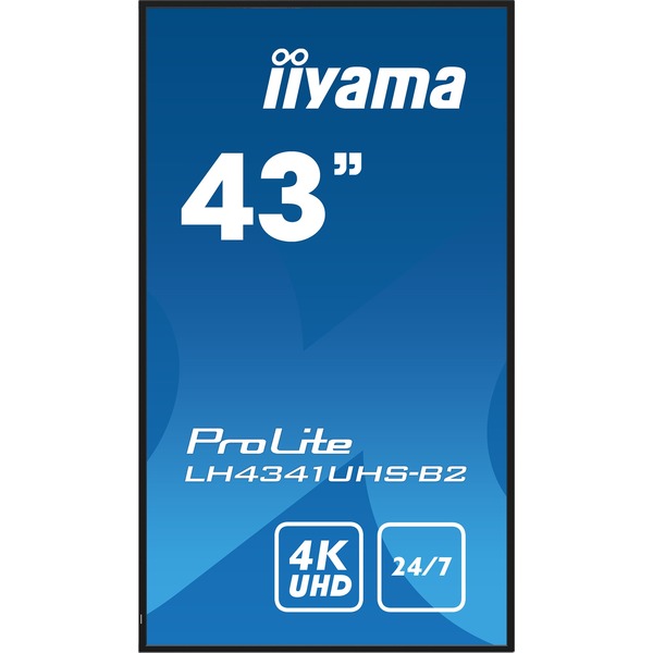 iiyama ProLite LH4341UHS-B2, Public Display - black (glossy), UltraHD/4K, IPS, Mediaplayer