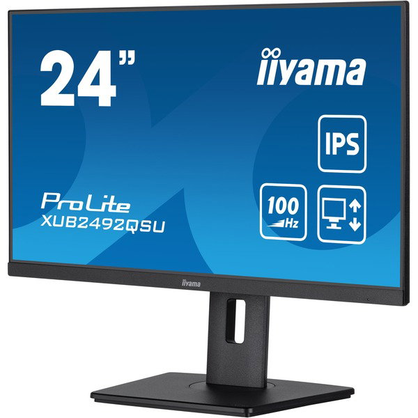 iiyama ProLite XUB2492QSU-B1, LED-Monitor - 60.5 cm (23.8 inches), black (matte), WQHD, IPS, AMD Free-Sync, 100Hz Panel