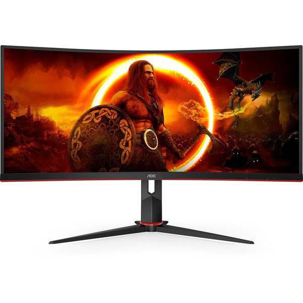AOC CU34G2XP/BK, Gaming-Monitor - 86.4 cm (34 inches), black/red, WQHD, VA, Curved, 180Hz Panel