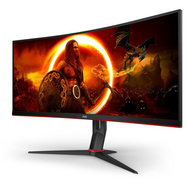 AOC CU34G2XP/BK, Gaming-Monitor - 86.4 cm (34 inches), black/red, WQHD, VA, Curved, 180Hz Panel