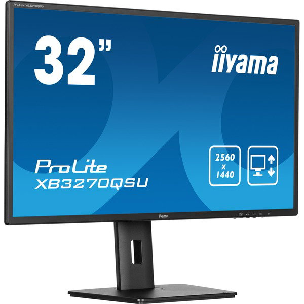iiyama ProLite XB3270QSU-B1, LED-Monitor - 80 cm (31.5 inches), black (matte), WQHD, IPS, HDMI, DP, Ergonomischer Standfu, 100Hz Panel