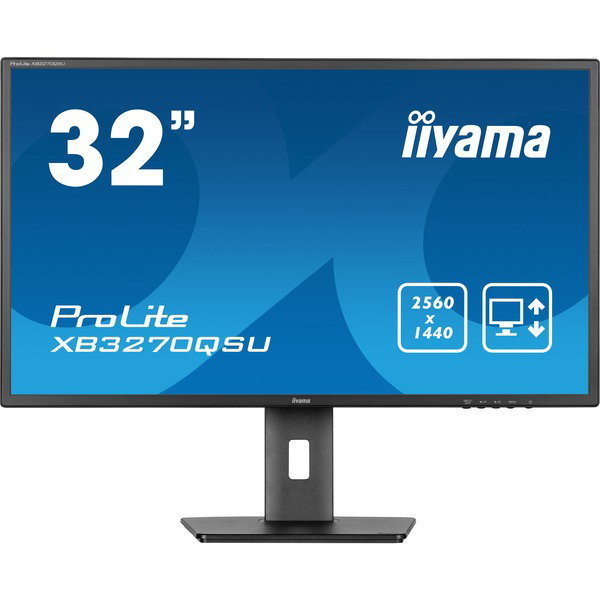 iiyama ProLite XB3270QSU-B1, LED-Monitor - 80 cm (31.5 inches), black (matte), WQHD, IPS, HDMI, DP, Ergonomischer Standfu, 100Hz Panel