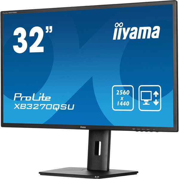 iiyama ProLite XB3270QSU-B1, LED-Monitor - 80 cm (31.5 inches), black (matte), WQHD, IPS, HDMI, DP, Ergonomischer Standfu, 100Hz Panel