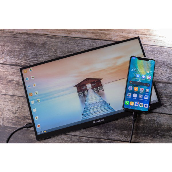 Verbatim PMT-15, LED-Monitor - 39.5 cm (15.6 inches), black, FullHD, IPS, USB-C, HDR