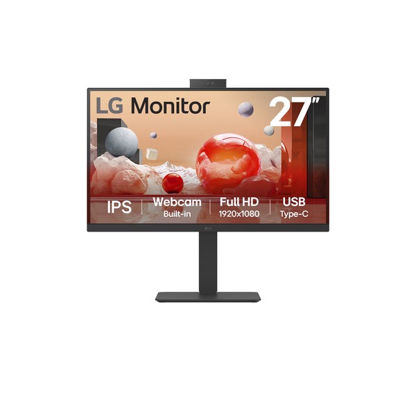 LG 27BA850-B.AEU, LED-Monitor - 68.6 cm (27 inches), black, FullHD, IPS, Webcam, microphone, USB-C, 100Hz Panel