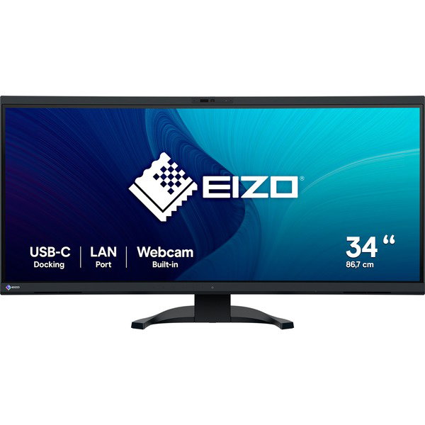 EIZO FlexScan EV3450XC-BK, LED-Monitor - 86.7 cm (34.1 inches), black, UWQHD, IPS, Webcam, microphone, USB-C