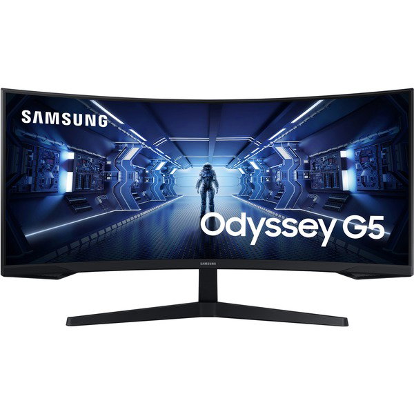 Samsung Odyssey G5 C34G55TWWP, Gaming-Monitor - 86 cm (34 inches), black, UWQHD, VA, AMD Free-Sync, Curved, 165Hz Panel
