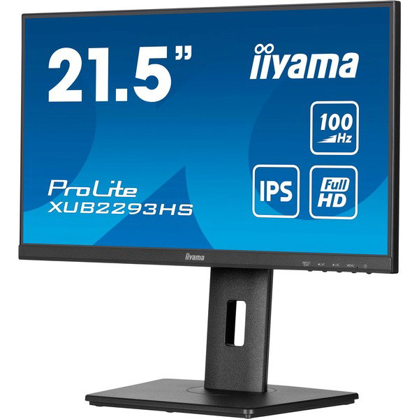 iiyama ProLite XUB2293HS-B6, LED-Monitor - 54.5 cm (21.5 inches), black (matte), FullHD, IPS, HDMI, DP, 100Hz Panel