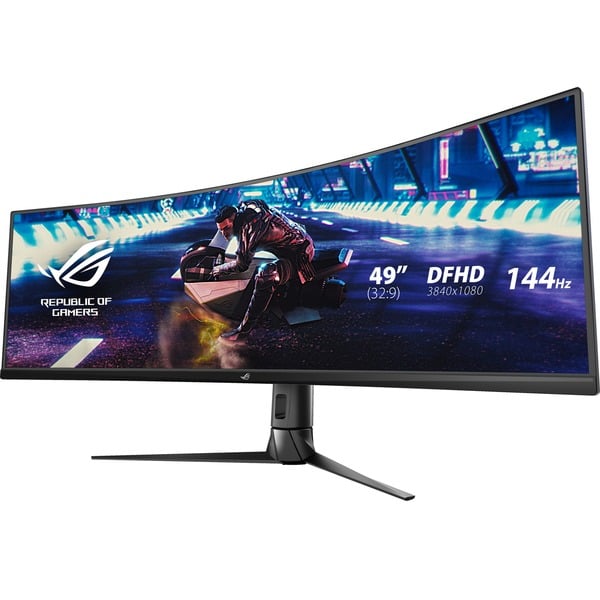 ASUS ROG Strix XG49VQ, Gaming-Monitor - 124 cm (49 inches), black, UWFHD, VA, Curved, AMD Free-Sync Premium Pro, 144Hz Panel