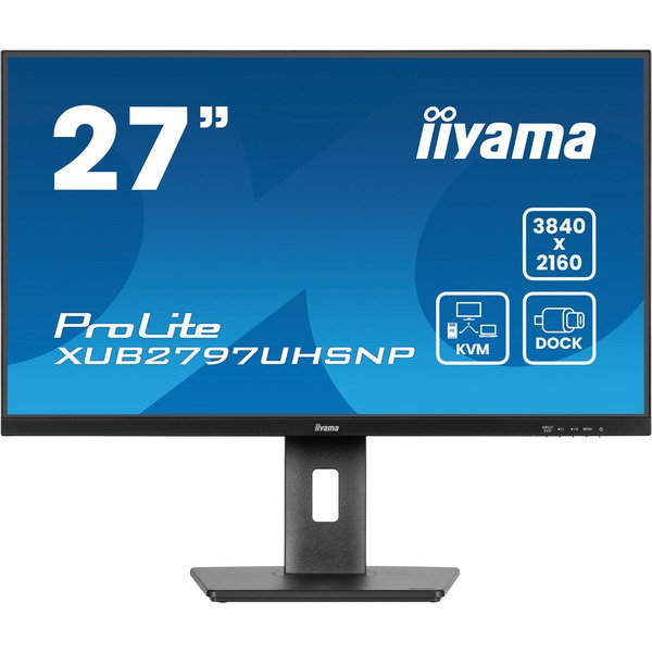 iiyama Prolite XUB2797UHSNP-B1, LED-Monitor - 68.5 cm (27 inches), black (matte), 4K UHD, IPS, USB-C-Dock, KVM-Switch, RJ45