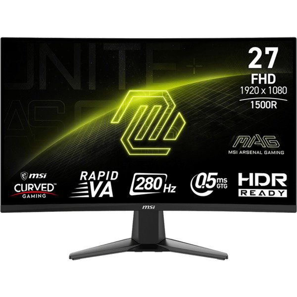 MSI MAG 276CXFDE, Gaming-Monitor - 68.6 cm (27 inches), black, FullHD, Rapid VA, Curved, HDMI, DP, 280Hz Panel