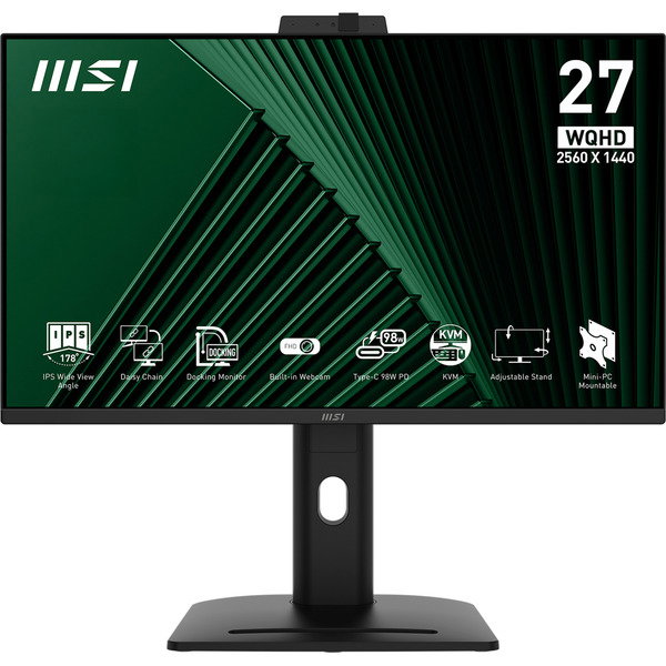 MSI PRO MP275QPDGDE, LED-Monitor - 68.6 cm (27 inches), black, WQHD, IPS, HDR-Ready, USB-C, 100Hz Panel