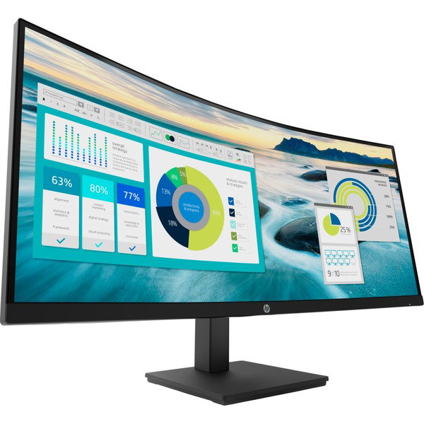 HP P34hc G4, LED-Monitor - 86 cm (34 inches), black, WQHD, VA, 60Hz, USB-C