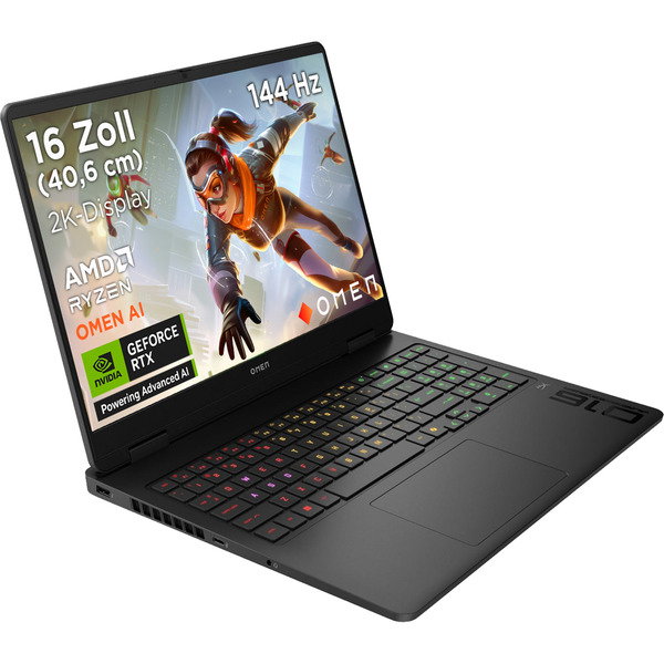 OMEN 16-ap0091ng, Gaming-Notebook - black, AMD Ryzen 9 8940HX, NVIDIA GeForce RTX 5060, 16 GB DDR5, 1 TB (1 TB SSD), Windows 11 Home
