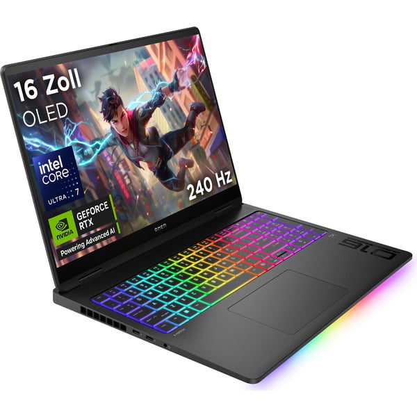 OMEN 16 MAX 16-ah0170ng, Gaming-Notebook - black, Intel Core Ultra 7 255HX, NVIDIA GeForce RTX 5080, 64 GB DDR5, 2 TB (2 TB SSD), Windows 11 Home
